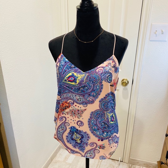 EXPRESS pink/blue reversible paisley tank/cami - Picture 4 of 12